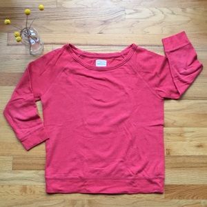 Coral pink Banana Republic loungewear sweatshirt